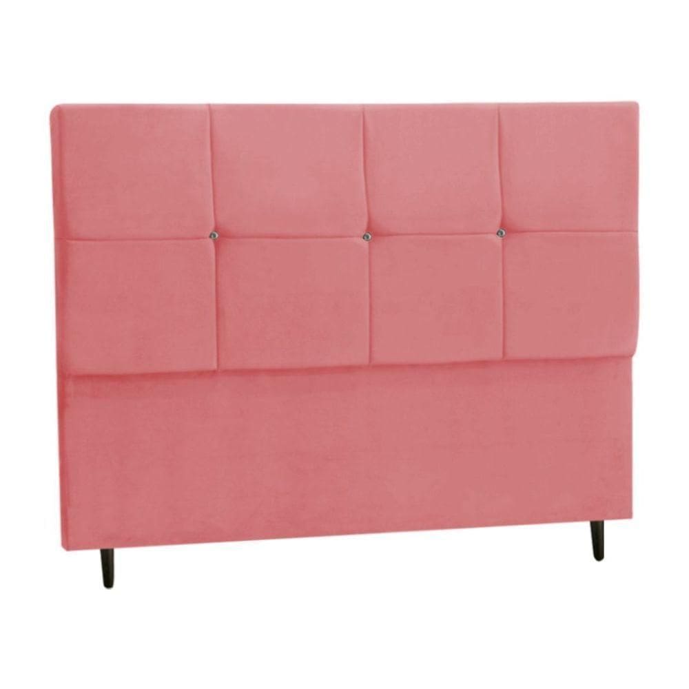 Cabeceira Estofada Box Casal Encosto Para Cama Civic 144x126 Rosa