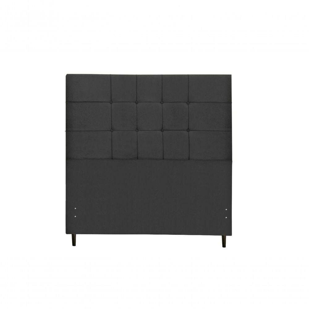 Cabeceira New Maveric Estofada Com Botão De Tecido Para Cama Box Casal King Size 195cm Preto