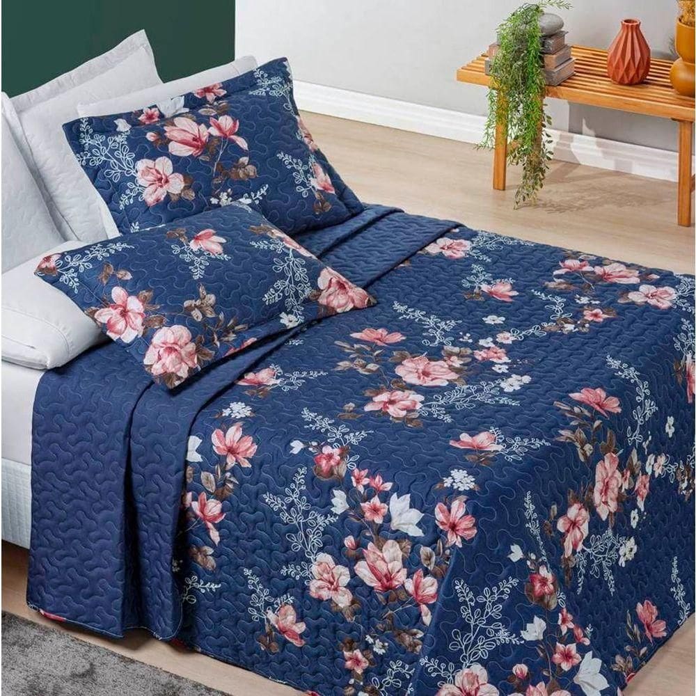 Cobre Leito Queen Dupla Face Avere 200 Fios Estampado 3 Peças Cor Encantada