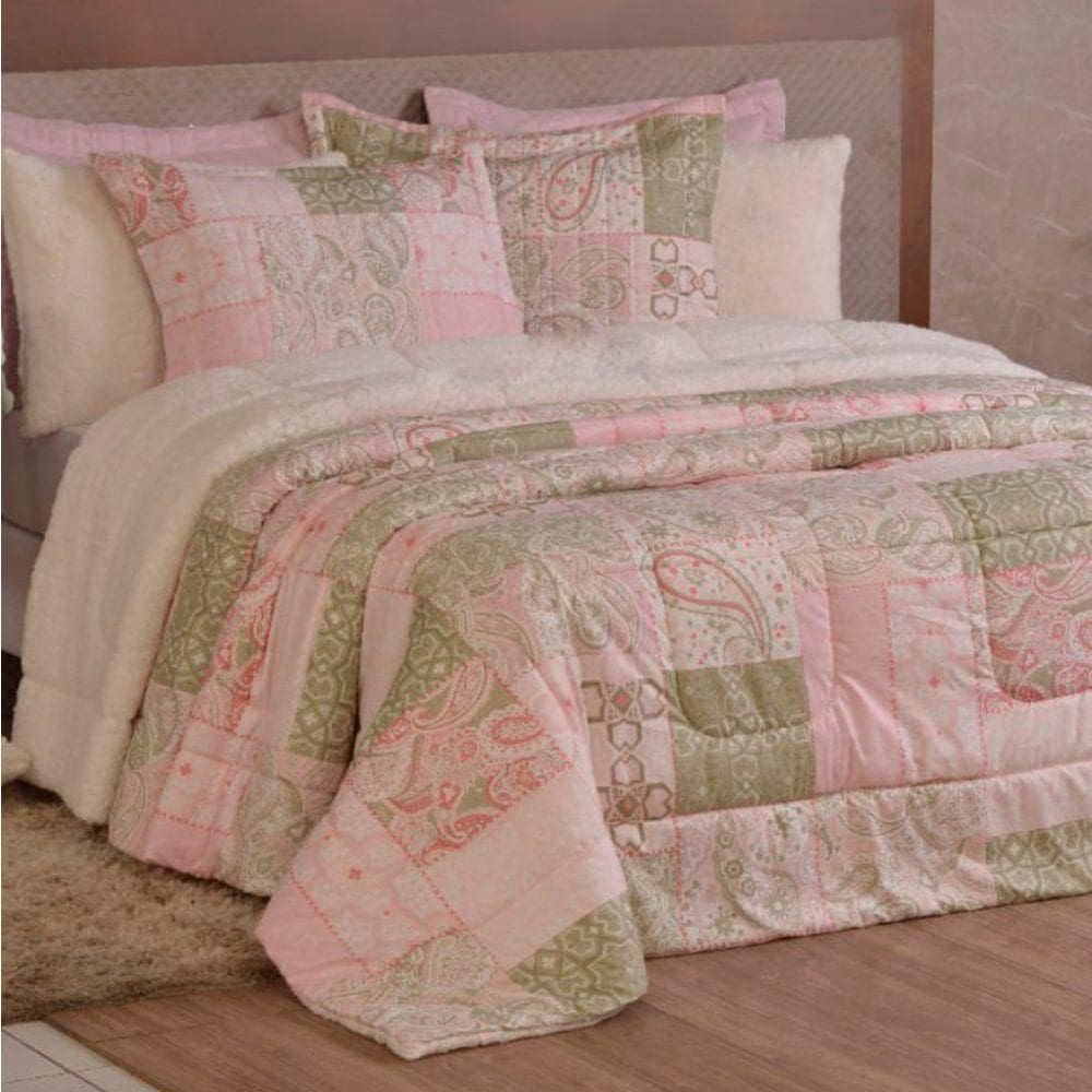 Edredom King Coberdrom Top Line Estampado Hipercal-sherpa 3 Peças - Loire