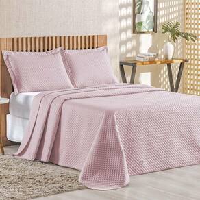 Cobre Leito Queen Bouti Mavie Geométrico 180 Fios 3 Peças - Rose
