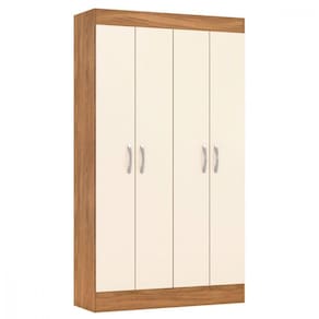 Guarda Roupa Solteiro Formosa Com 4 Portas Demóbile Amêndola Touch Off White