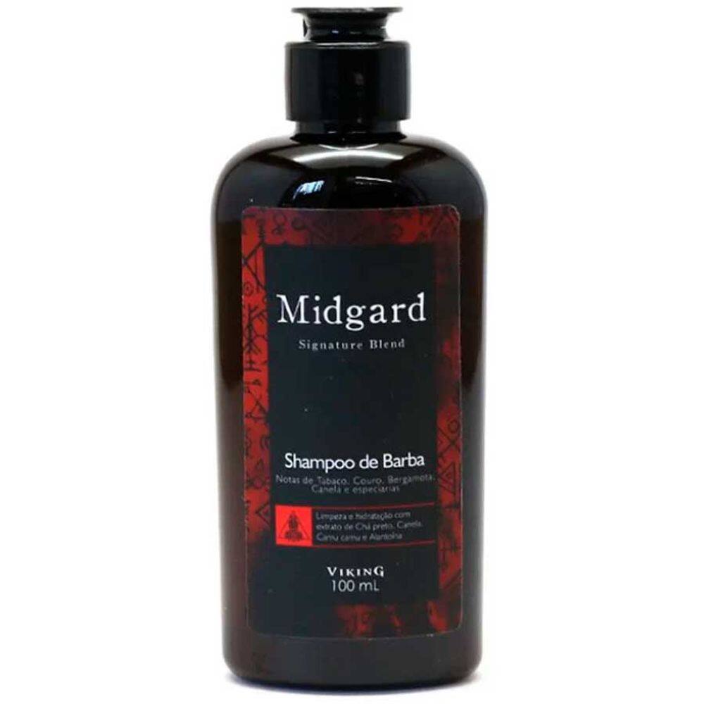 Shampoo de Barba Midgard com Notas de Tabaco e Canela 100mL Viking