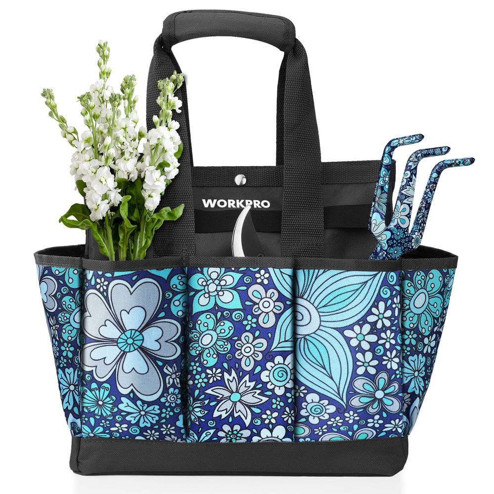 Bolsa de ferramentas de jardim WORKPRO 9 bolsos Oxford Garden Tote Caddy