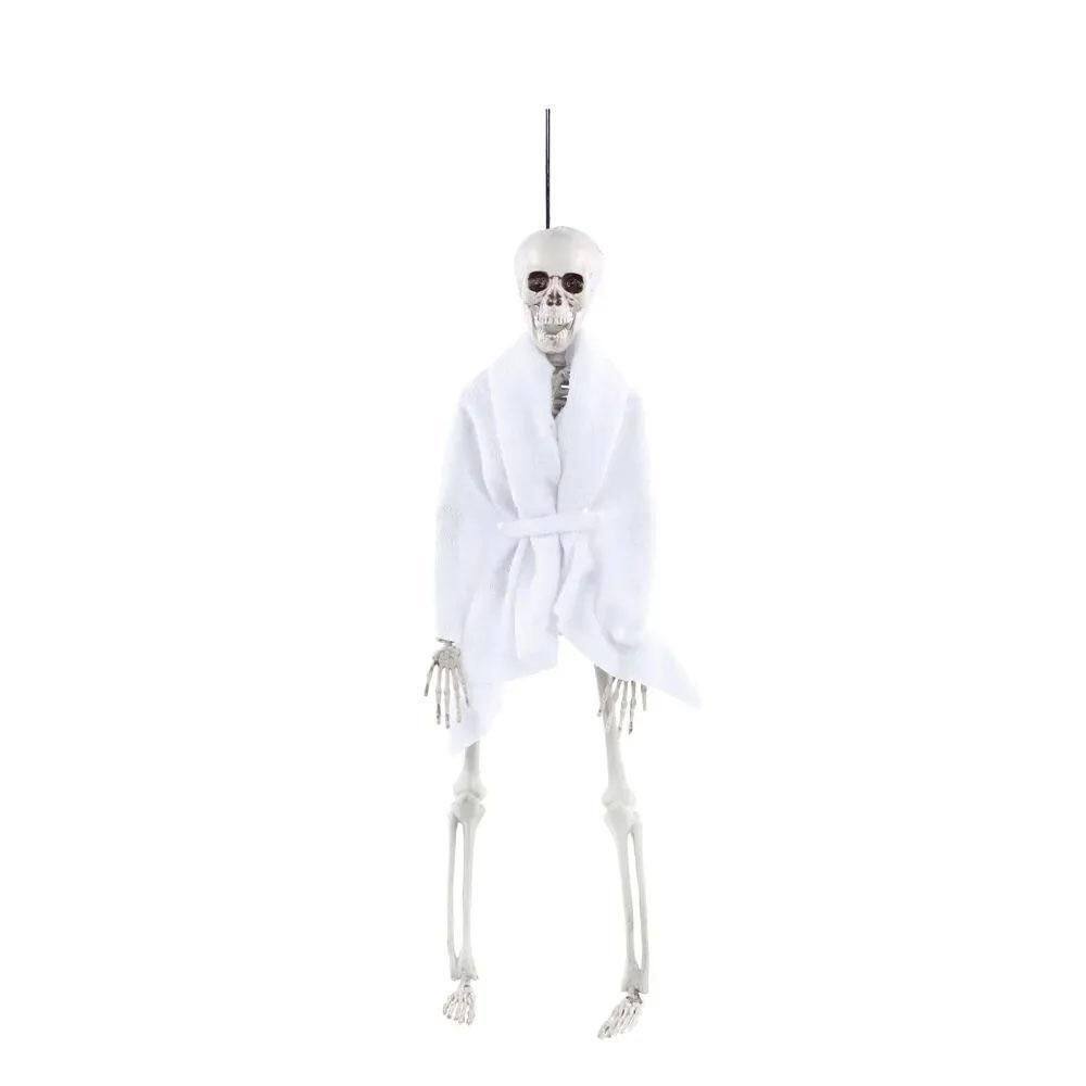 Esqueleto Decorativo De Roupão 40Cm Para Pendurar Halloween