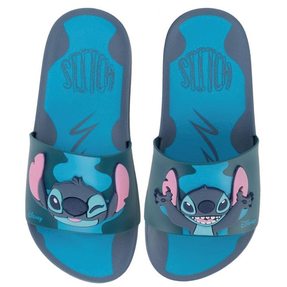 Chinelo Infantil Slip On Slide Conforto Disney Mania Stitch