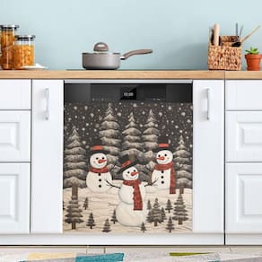 Tampa magnética para lava-louças ALAZA Retro Snowman Pine Tree