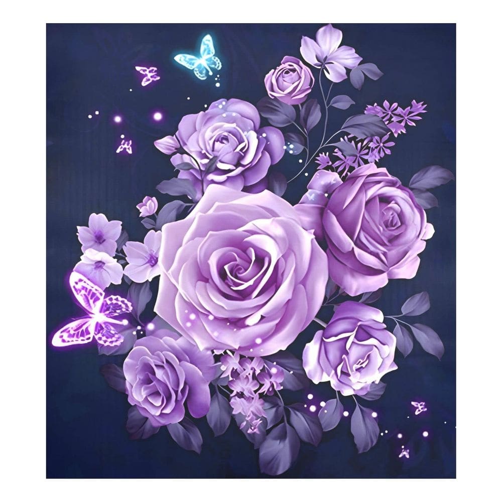 Tampa magnética para máquina de lavar louça Naanle Purple Rose Flower 60x66cm