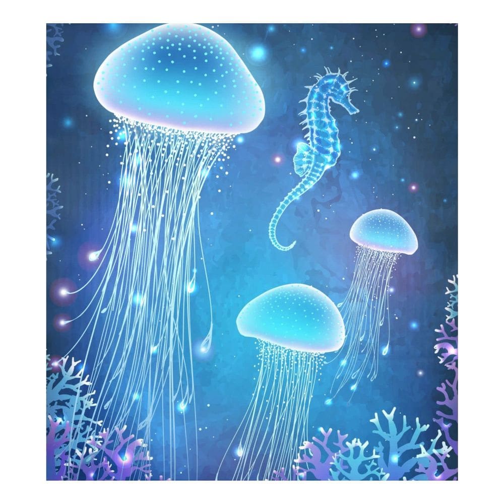 Tampa magnética para lava-louças Naanle Glowing Seahorse Jellyfish