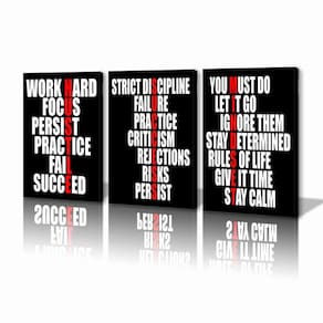 Pôster motivacional de decoração de parede KAWAHONE Hustle/Success/Mindset