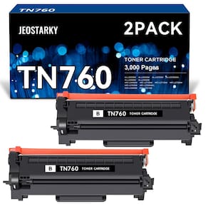 Cartuchos de toner Jeostarky TN760 pretos, pacote com 2 cartuchos de toner para Brother