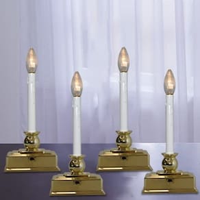 Velas de janela GOOTHY, pacote com 4, bateria LED de 30 cm com temporizador dourado