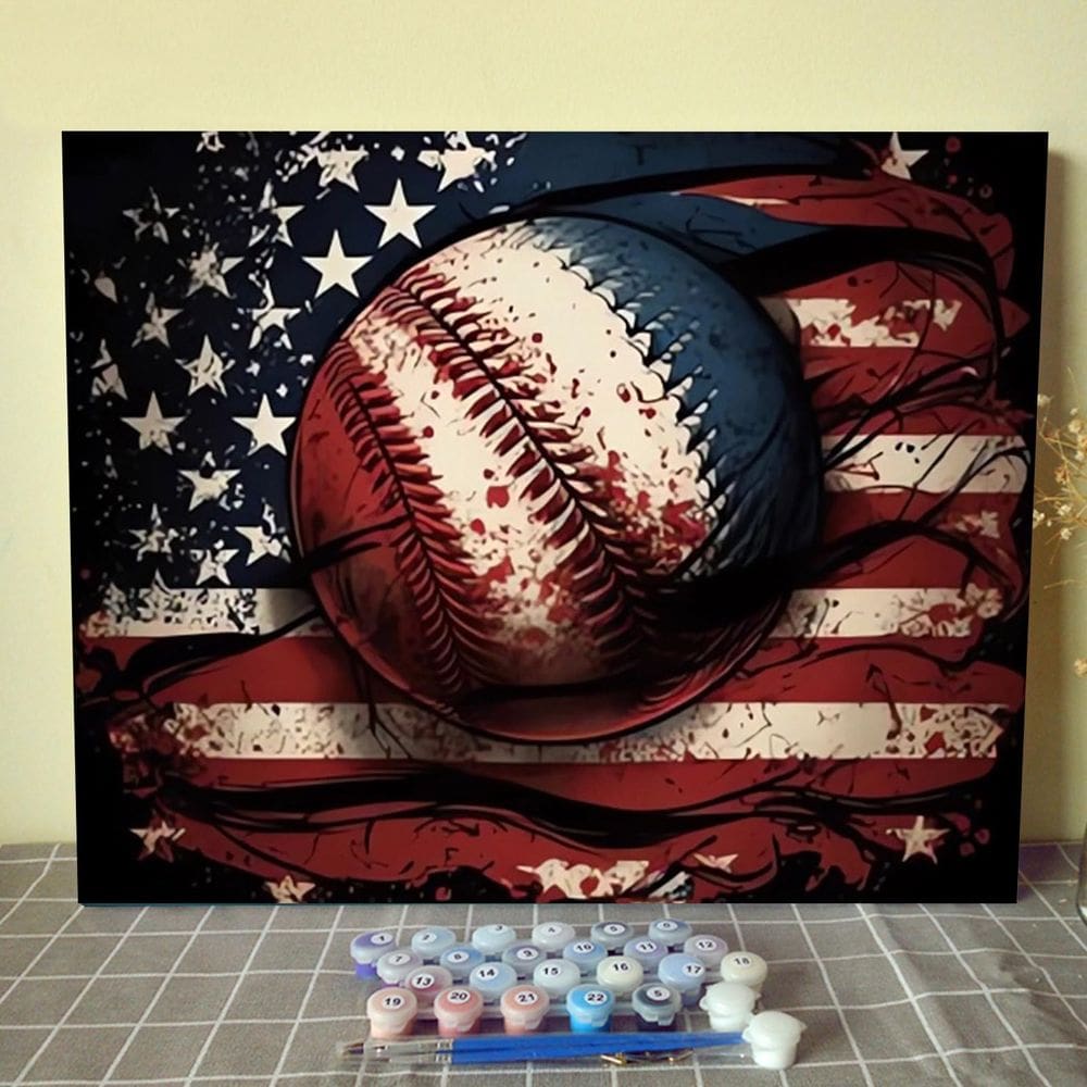Kit de pintura DIY Paint by Numbers Aihonmin Rugby com moldura
