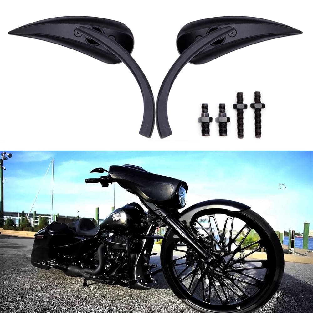 Espelhos de motocicleta MISS MOLY Black Sportster para Harley