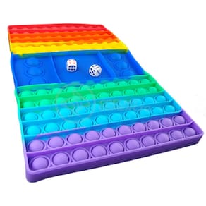 Tabuleiro Big Pop It Arco-Iris Challenge Fidget Toy Silicone Brinquedo Sensorial - Colorido