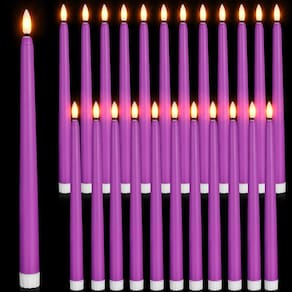 Velas cônicas sem chama, bateria Macarrie, 28 cm, roxa (24 unidades)