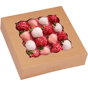 Caixas de torta TOMNK 30 unidades com janela de 25x25x6cm para tortas e biscoitos