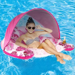 Bóia de piscina COOLCOOLDEE com dossel e porta-copos para adultos