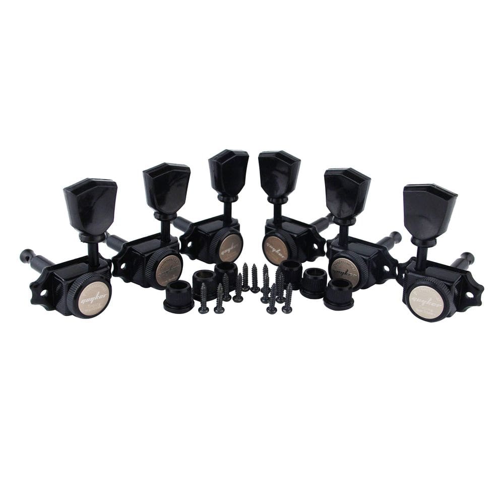 Locking Guitar Machine Heads Guyker 1:15 Ratio Black 6 unidades