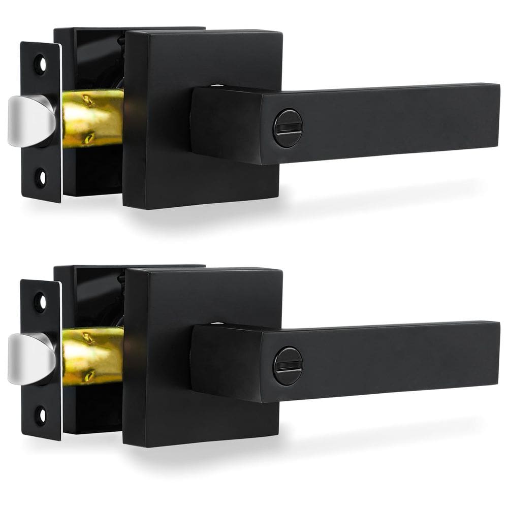 Alavanca de porta RAZCC Privacy Heavy Duty Matte Black, pacote com 2