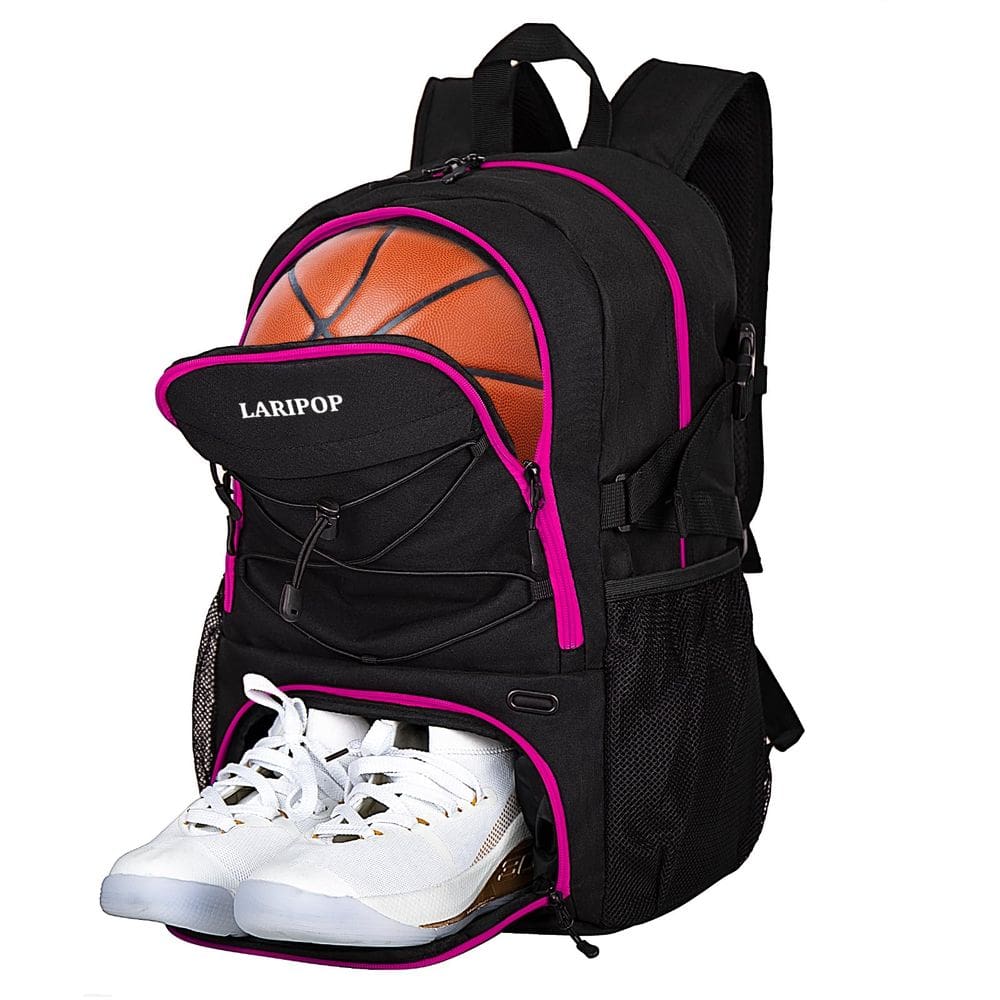 Mochila de basquete LARIPOP Gifts para homens com composição de bolas e sapatos