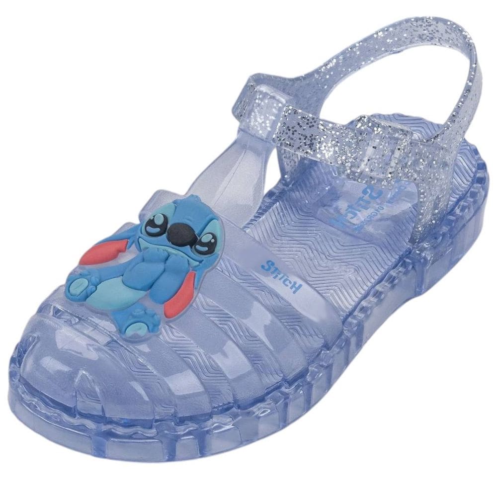 Sandália Infantil Menina Glitter Conforto Disney Stitch