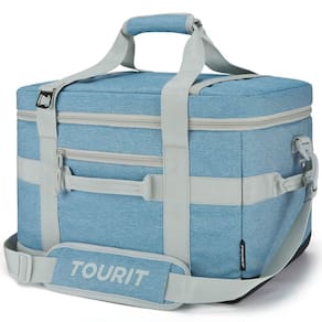 Bolsa térmica TOURIT isolada dobrável 32L 48 latas azul claro