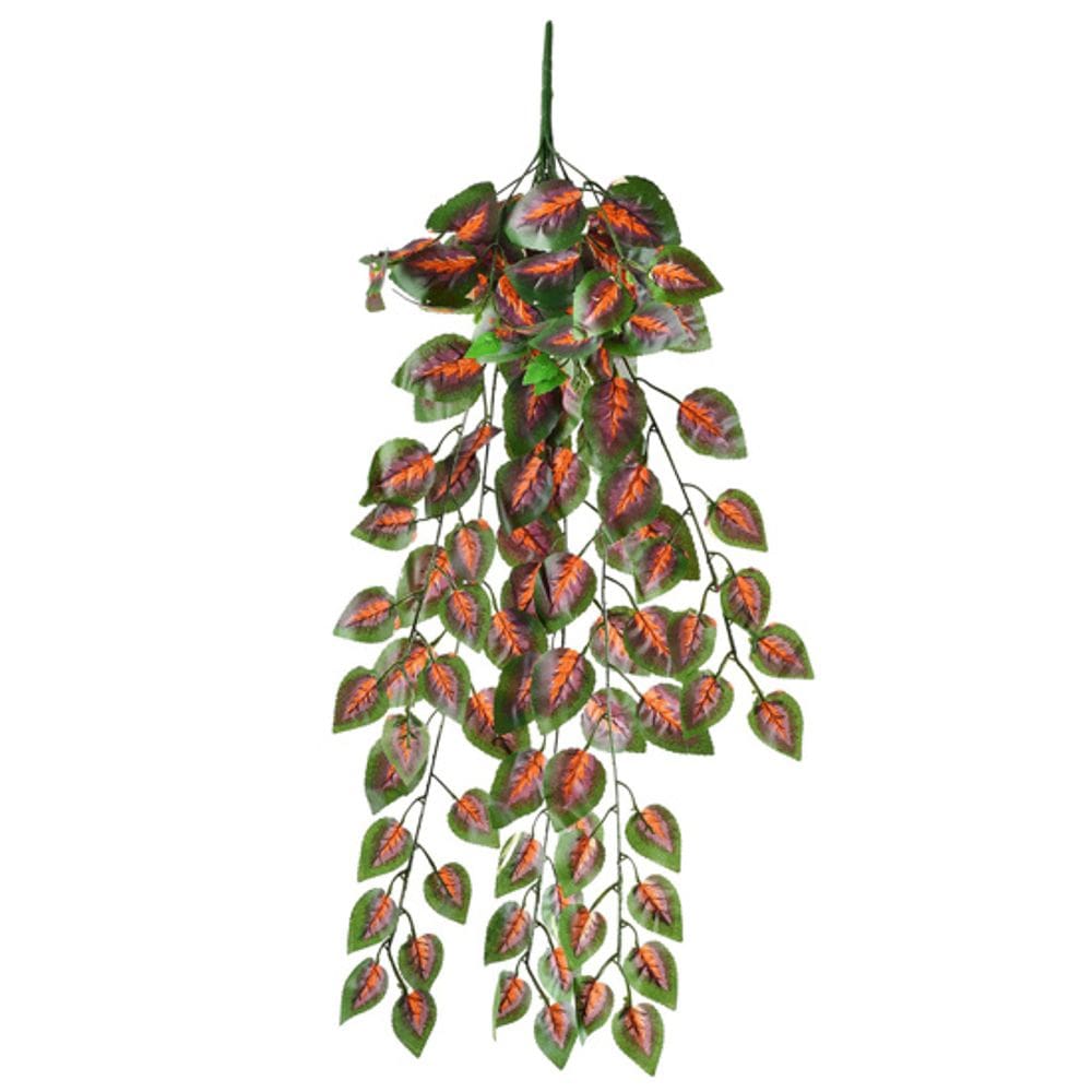 Pendente Decorativo De Folhagens Caladium Vermelho