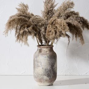 Vaso SIDUCAL, cerâmica rústica, flor de fazenda, 24cm, terracota