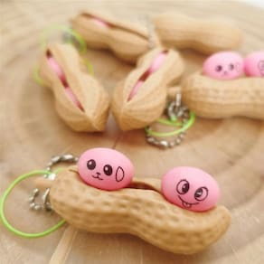Chaveiro Amendoim Fidget Toy Brinquedo de Apertar do Silicone Sensorial Relaxa
