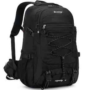 Mochila de caminhada BOVIP 40L impermeável leve preta