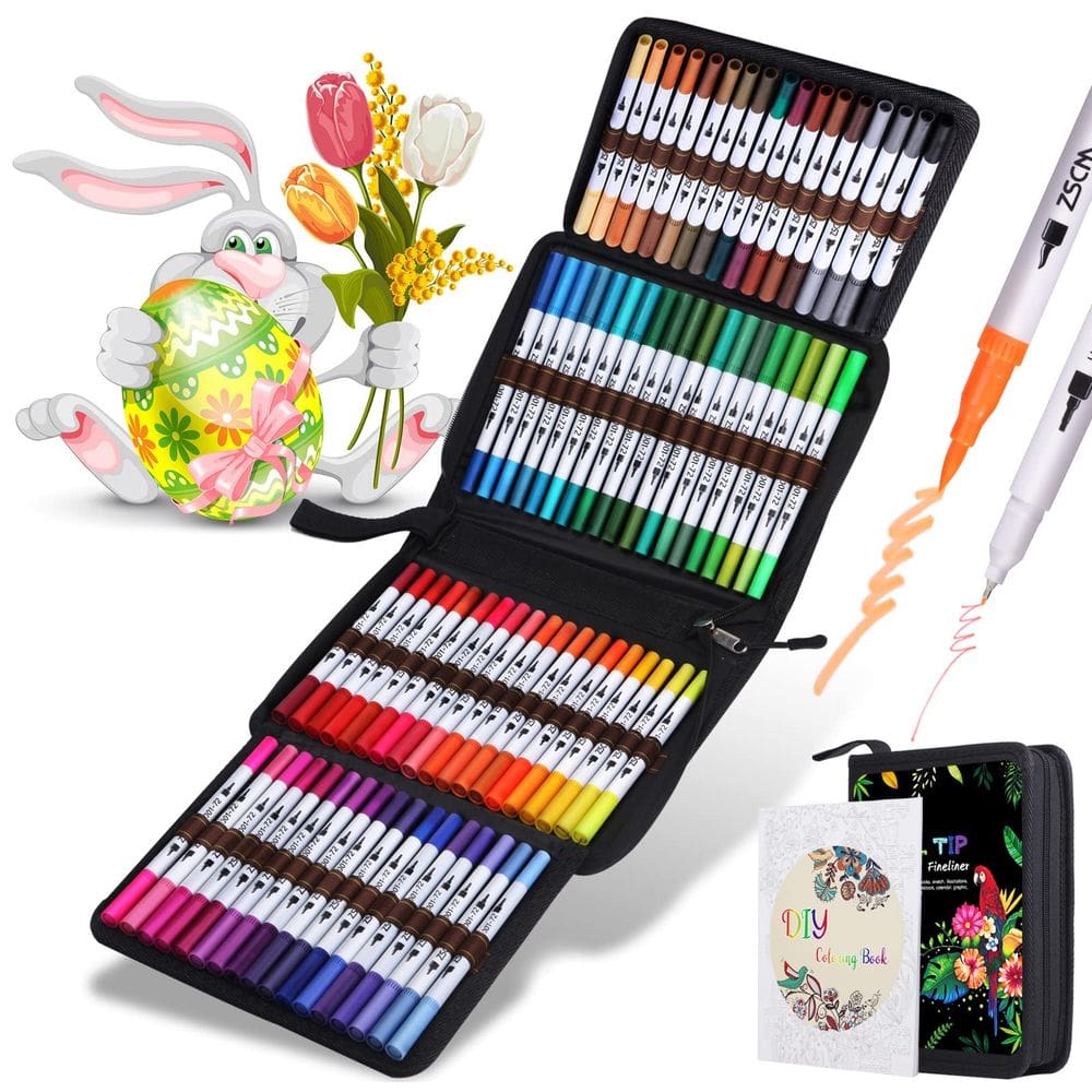 Marcadores de pincel artístico ZSCM 72 cores Duo Tip para pintura artística