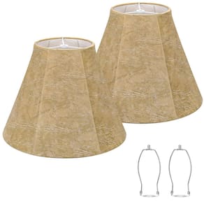 Conjunto de abajures Seaside Village Rustic Bell Faux Leather x2