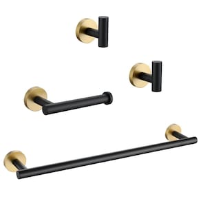 Conjunto de ferramentas de banheiro Lairuier Stainless Steel Black de 4 peças