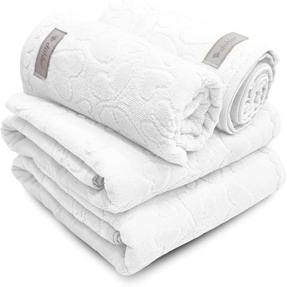Jogo de Toalhas 2 de Banho e 2 de Rosto Aveludada Jacquard Döhler Romance Branco