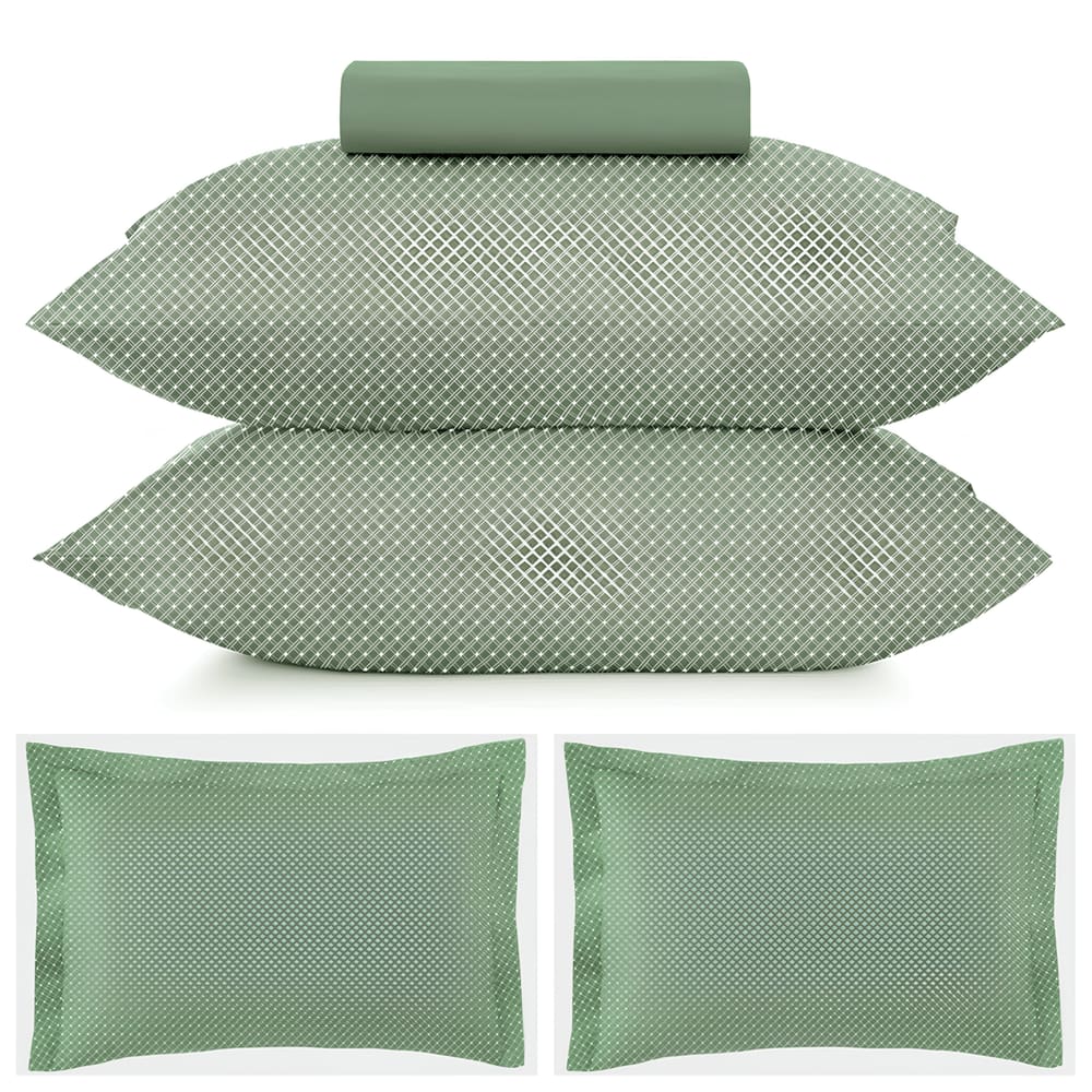 Kit Jogo de Cama Casal 3 Peças e 2 Fronhas Extras Altenburg Toque Acetinado Slim Verde