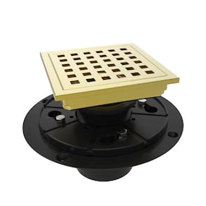 Dreno de piso de chuveiro WEBANG 10 cm quadrado dourado escovado inoxidável