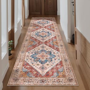 Tapete Ciicool lavável Runners Area 80x240 cm com estampa boho antiderrapante