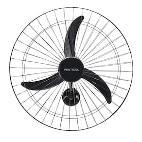 Ventilador De Parede Ventisol New C/3 Pás Preto 60cm 127v