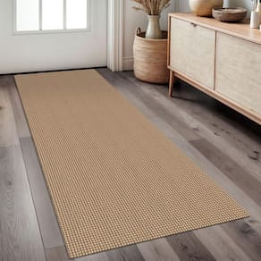 Tapete Runner Ivissy Braided 60x150cm com suporte de borracha lavável