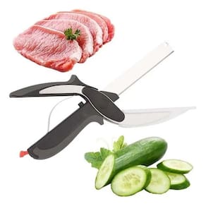 Tesoura Faca Cutelo Multiuso 2 Em 1 - Clever Cutter Inox