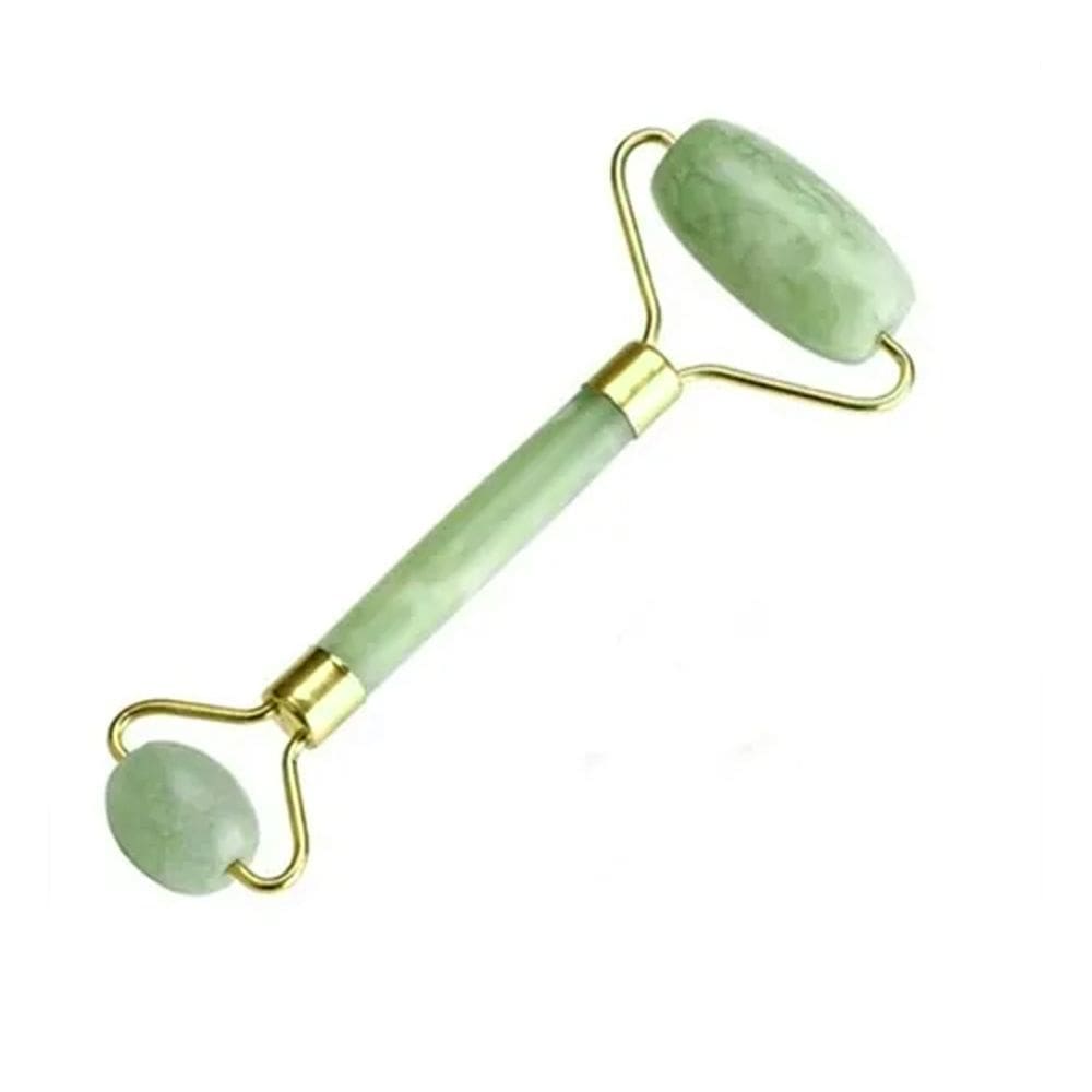 Rolo Massageador Facial - Pedra Natural de Jade - Anti Rugas