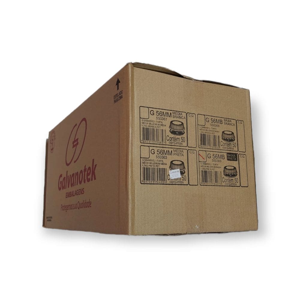 Embalagem para 1,5kg G56MB Preta com Tampa Baixa c/50 un