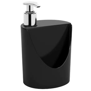 Dispenser Para Detergente Preto Suporte Organizador Pia Esponja Bucha Preto Romeu e Julieta