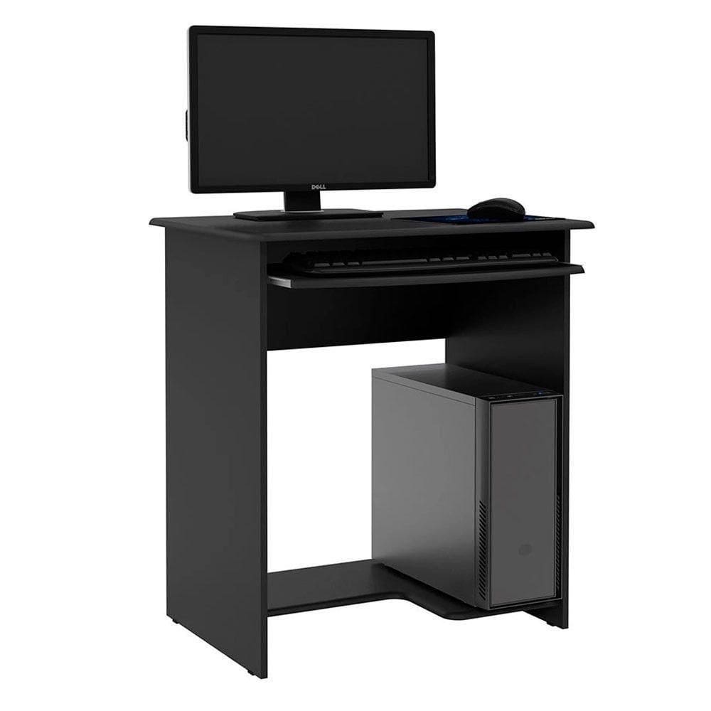 Mesa Escrivaninha Para Computador Prática 65cm Ej Móveis Preto