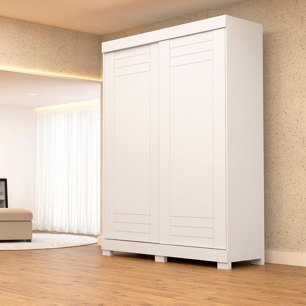 Guarda Roupa Solteiro França 2 Portas 100% Mdf Linhamobília Branco