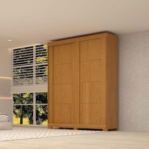 Guarda Roupa Solteiro Chile 2 Portas 100% Mdf Linhamobília Cinamomo Off White