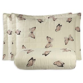 Cobre Leito Queen Essencialle Estampado 150 Fios 3 Peças - Borboletas