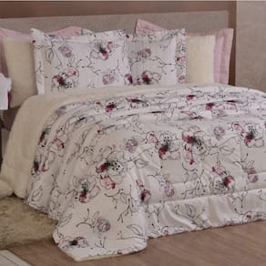 Edredom King Coberdrom Top Line Estampado Hipercal-sherpa 3 Peças - Malta