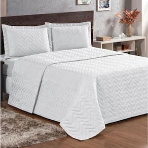 Cobre Leito King Pratic Lisa 3 Peças - Branco